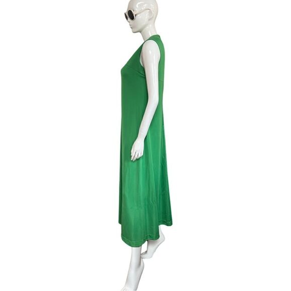 Peak Vintage 1960s Kelly Green Mod Mock Neck Sleeveless Maxi Dress - Picture 6 of 6